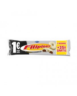 Filipinos Chocolate Blanco + 35 grs GRATIS PVP 1€ caja con 18 unidades