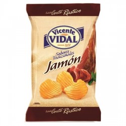 Patatas Onduladas sabor Jamón 135grs VICENTE VIDAL